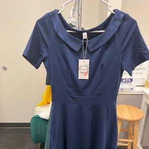 Navy blue swinging dress